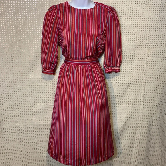 Vintage Jonathan Martin Vertical Stripes 2-Piece Skirt Set - Picture 1 of 10